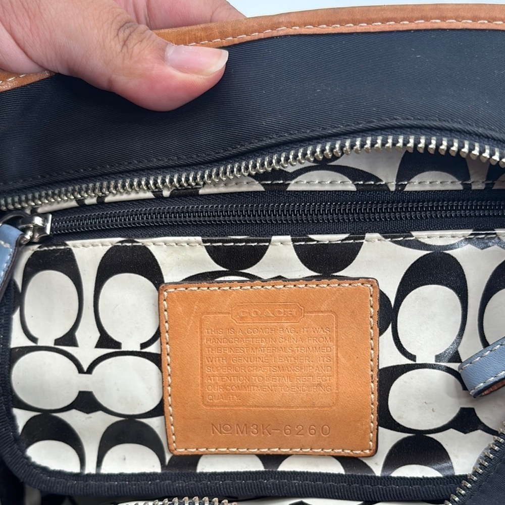 Vintage coach mini tote with zipper plastic lined - Picture 6 of 12